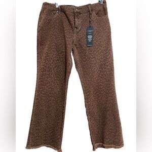 NWT Liverpool animal print Copper-Toned cropped Jeans Size 10